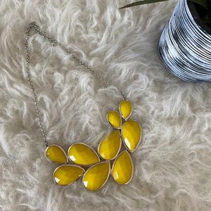 Yellow Bauble Necklace on Silver Link Chain